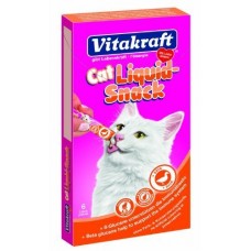 Vitakraft Cat Liquid Snack Ente + Beta-Glucane - деликатесно лакомство с патешко месо и β-глюкан за усилване на имунитета 6 броя